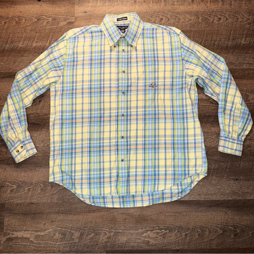 Ivy Crew Blue/Yellow Plaid Shirt Men’s Size Large
